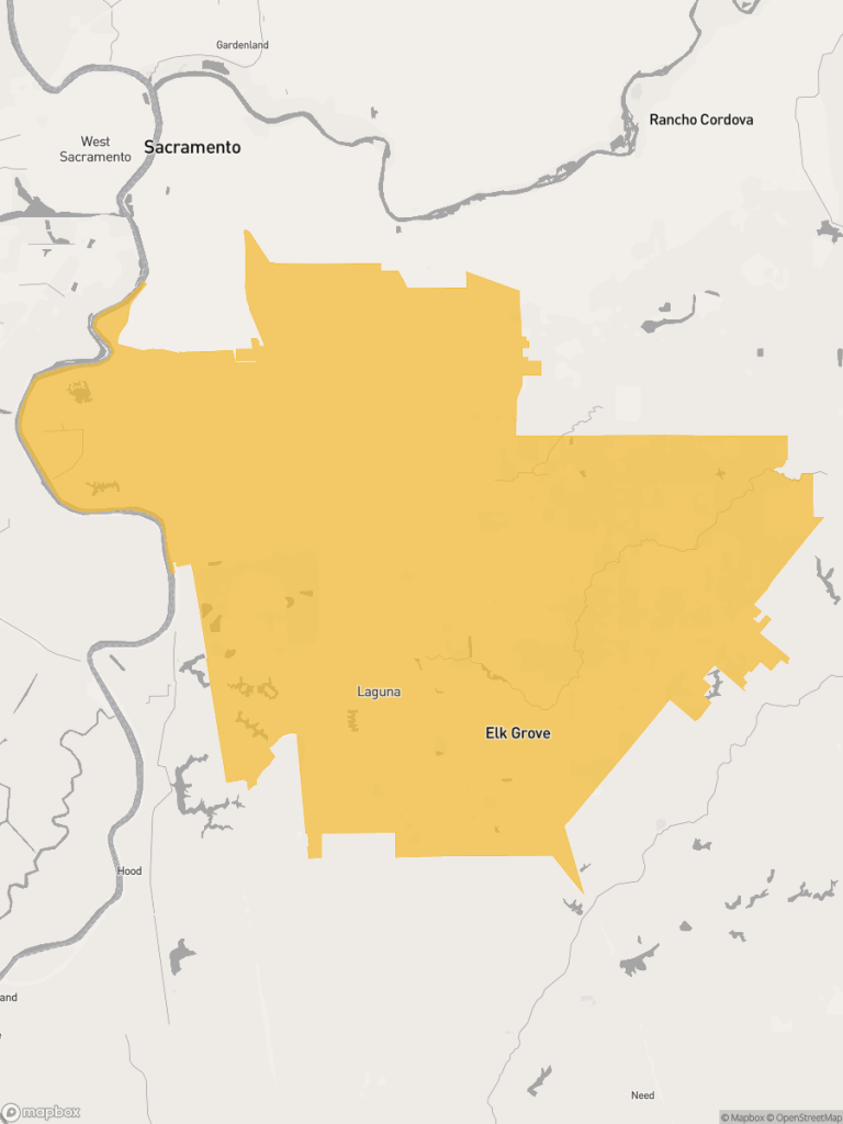 View of map with yellow overlay for Assembly District 10 boundaries.