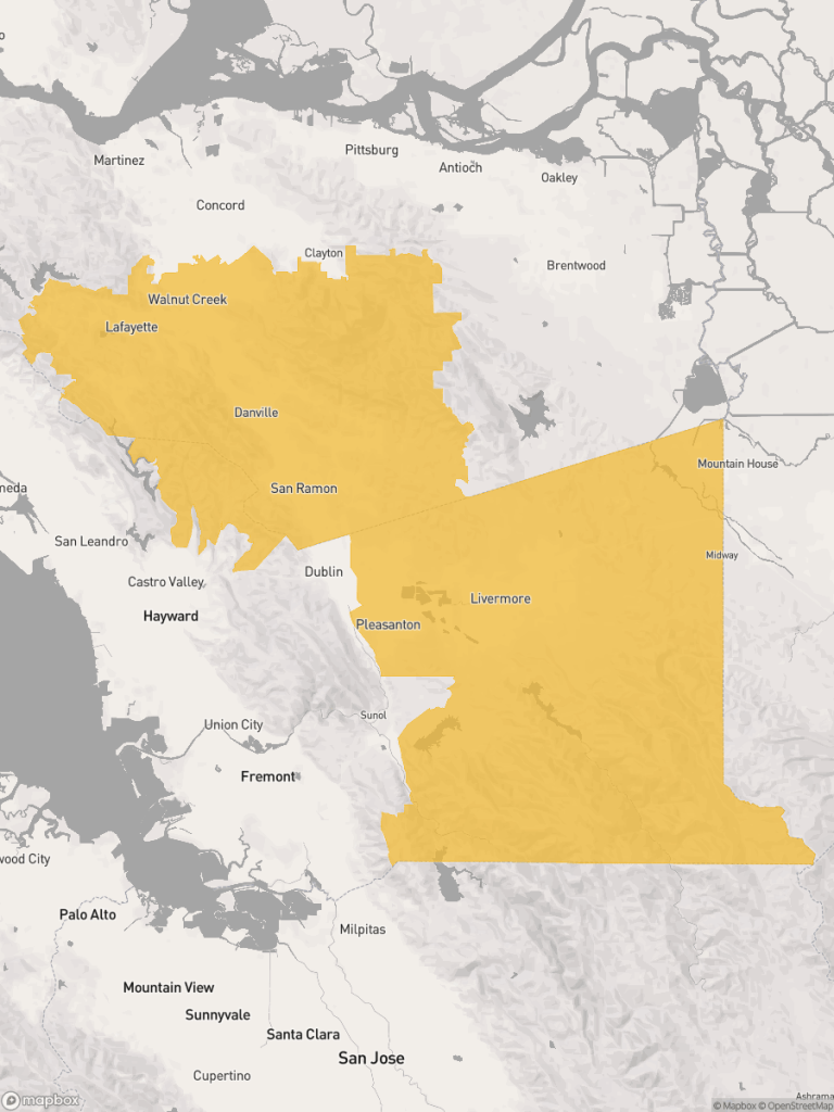 View of map with yellow overlay for Assembly District 16 boundaries.
